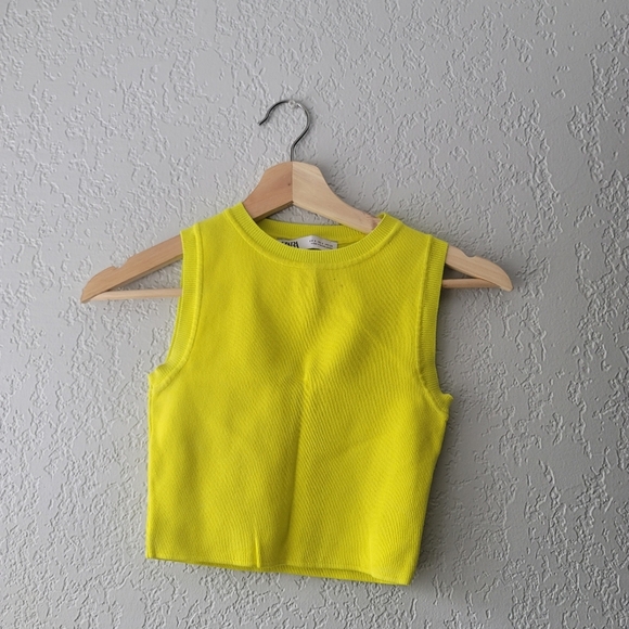 Zara Tops - Vibrant Yellow Sleeveless Top